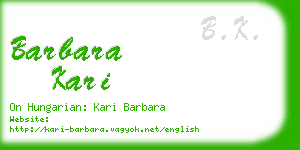 barbara kari business card